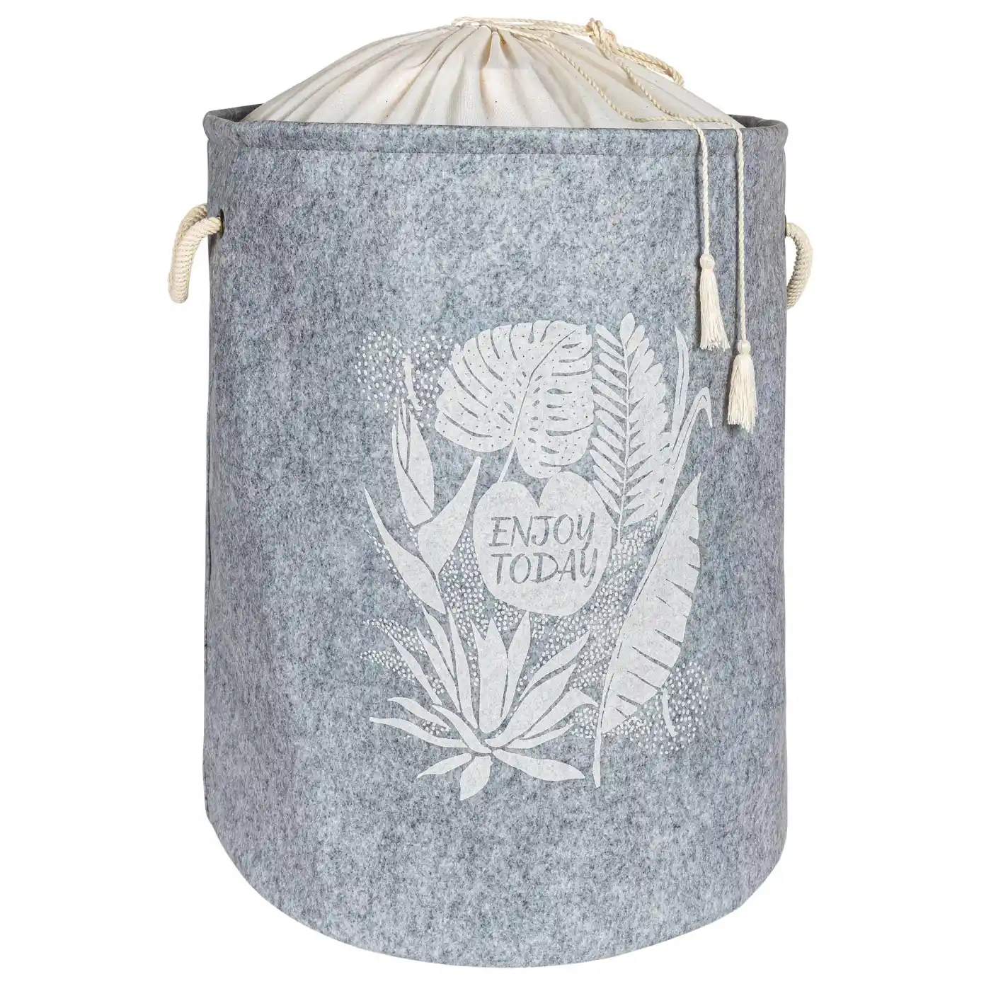 Torbalı ve Kulplu Püskül Detaylı Düzenleyici Çok Amaçlı Organizer Keçe Sepet -03631