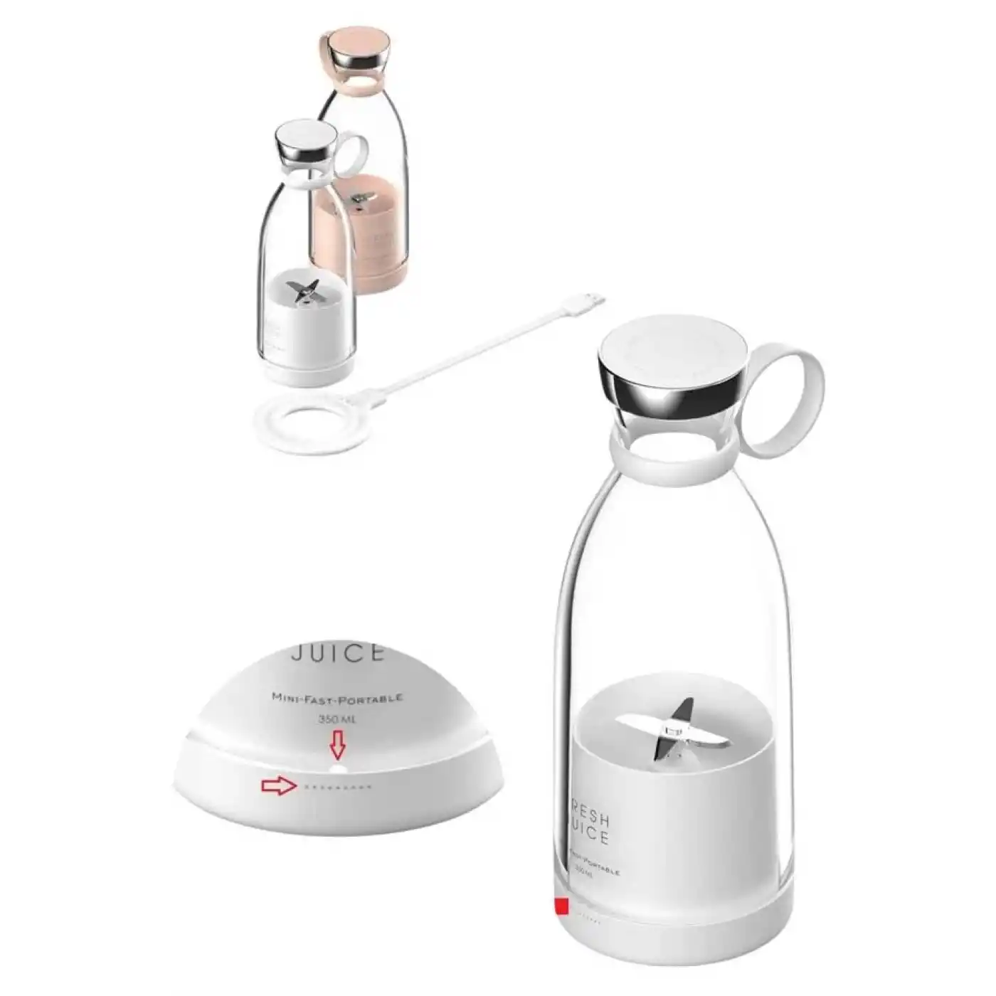 u Geçirmez Kablosuz Şarjlı Dayanıklı Taşınabilir Mini Blender