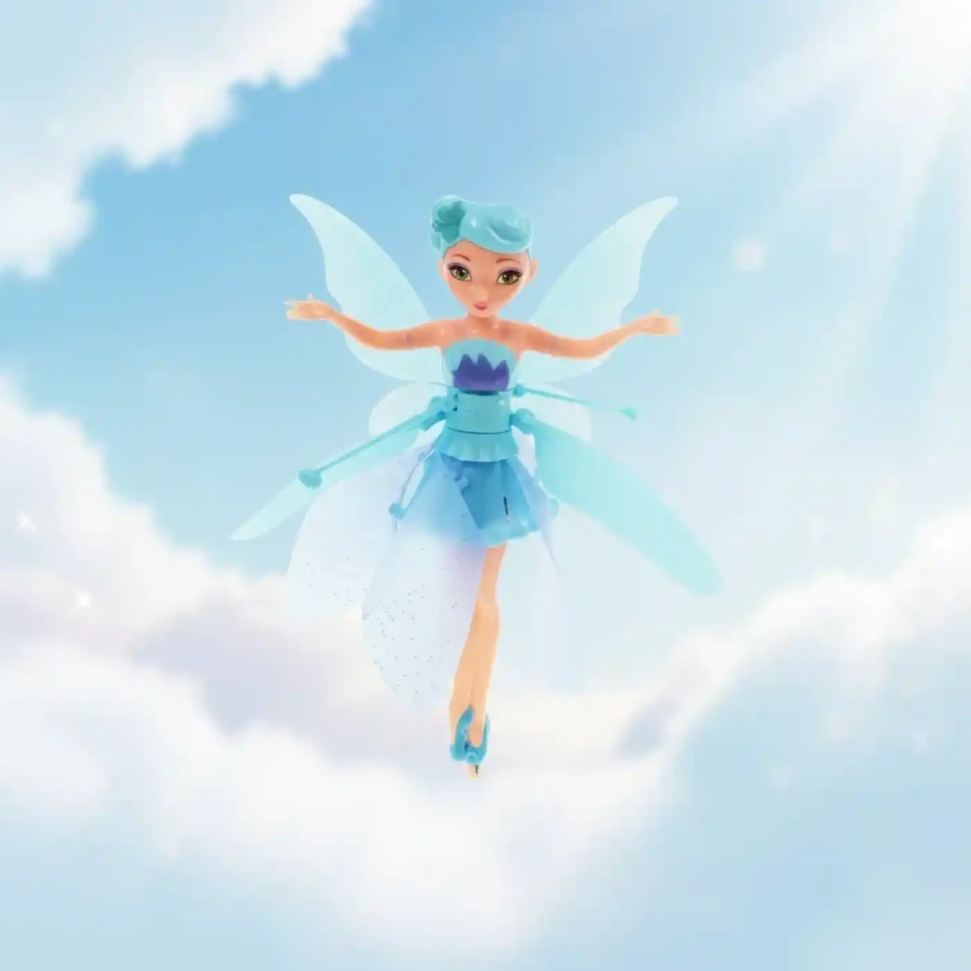 Uçan Peri Oyuncak Usb Kablolu ve Şarj Edilebilir Oyuncak Bebe Mavisi