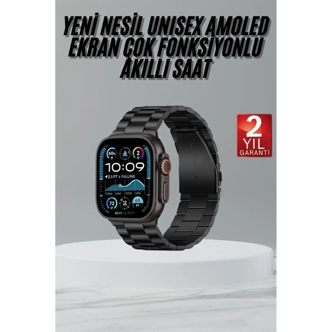 Ultra 3 Kordonlu Amoled Ekran Akıllı Saat Çok Fonksiyonlu Uyku ve Sağlık Takibi