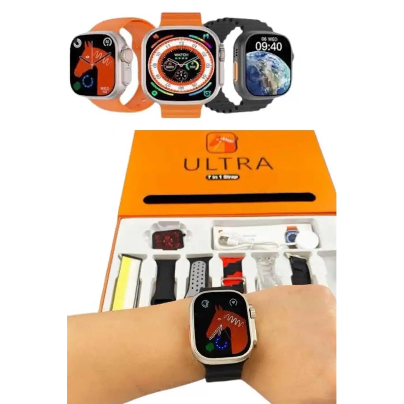 yeni nesil Unısex 7 Kordonlu Çok Fonksiyonlu Nabız Ölçer Uyku ve Sağlık Takibi