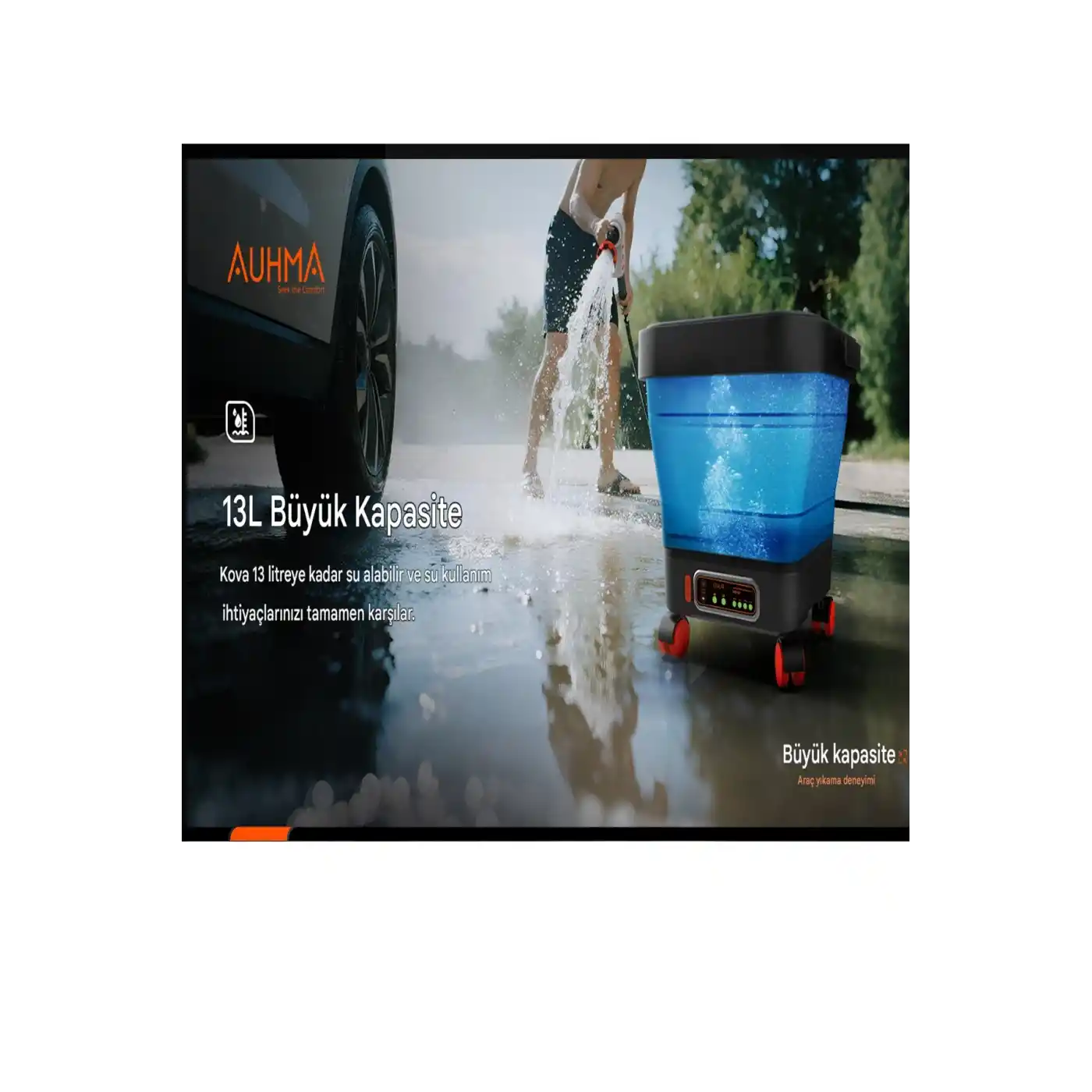 Yüksek Basınçlı Yıkama Makinesi Fırçasız Katlanır Kovalı 150w 14/16 Bar 13 Litre