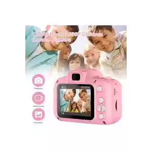 Mini 1080p Hd Kamera Çocuklar İçin Dijital Fotoğraf Makinesi 2.0 Inç Ekran (Pembe)