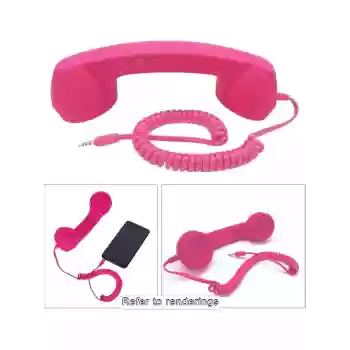 Cep Telefonları İçin Hoparlör Ve Mikrafon Görevli Retro Kablolu Telefon Ahizesi (Pembe)