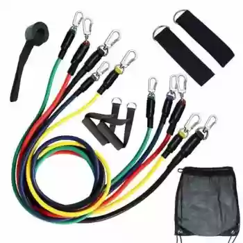 Epilons® 11 Parça Lateks Egzersiz Bandı Çekme Halatı Egzersiz Seti