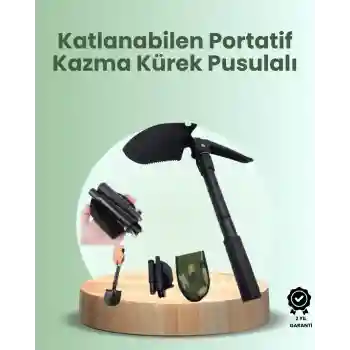 Katlanabilir Kazma ve Kürek Seti – Sağlam Alaşımlı Çelik Gövde