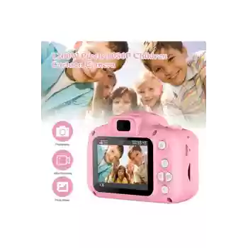 Mini 1080p Hd Kamera Çocuklar İçin Dijital Fotoğraf Makinesi 2.0 Inç Ekran (Pembe)