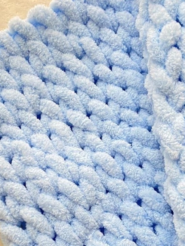 Burgu Puffy Bebek Battaniyesi | Açık Mavi