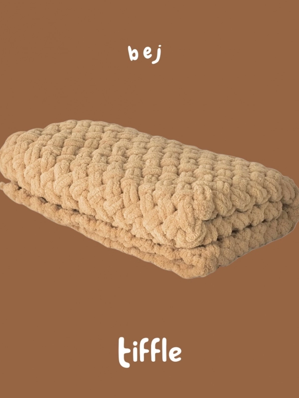 Hasır Puffy Bebek Battaniyesi | Bej