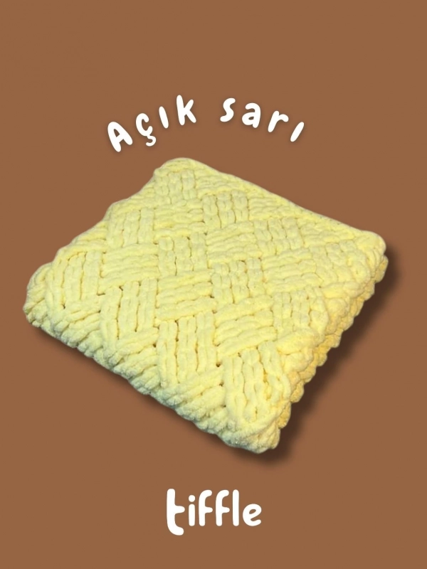 Küp Şeker Puffy Bebek Battaniyesi | Açık Sarı