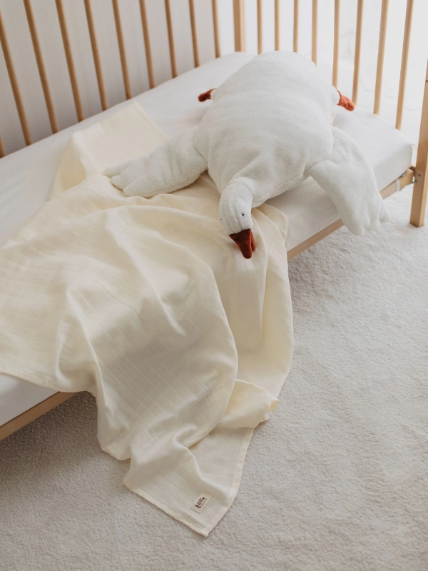 Müslin Bebek Örtüsü %100 Pamuk | Krem