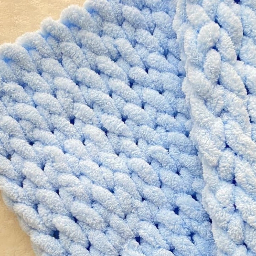 Burgu Puffy Bebek Battaniyesi | Açık Mavi