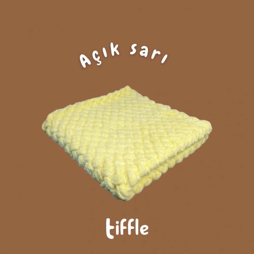 Hasır Puffy Bebek Battaniyesi | Açık Sarı