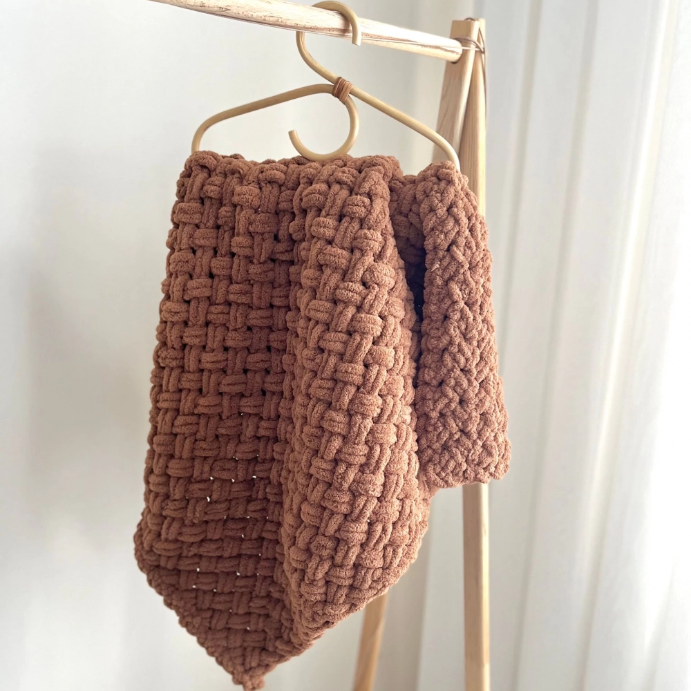 Hasır Puffy Bebek Battaniyesi | Kahve Moka