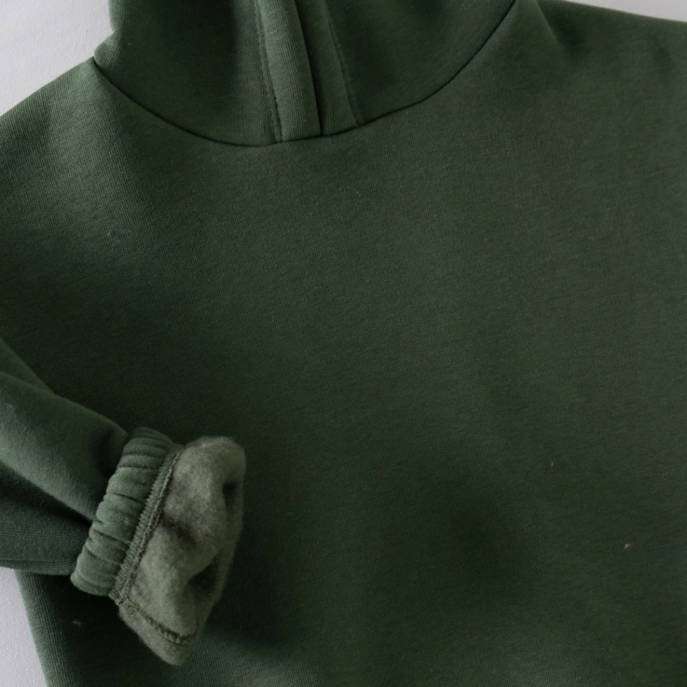 Kışlık Kapüşonlu Polar Çocuk Takım | Yeşil