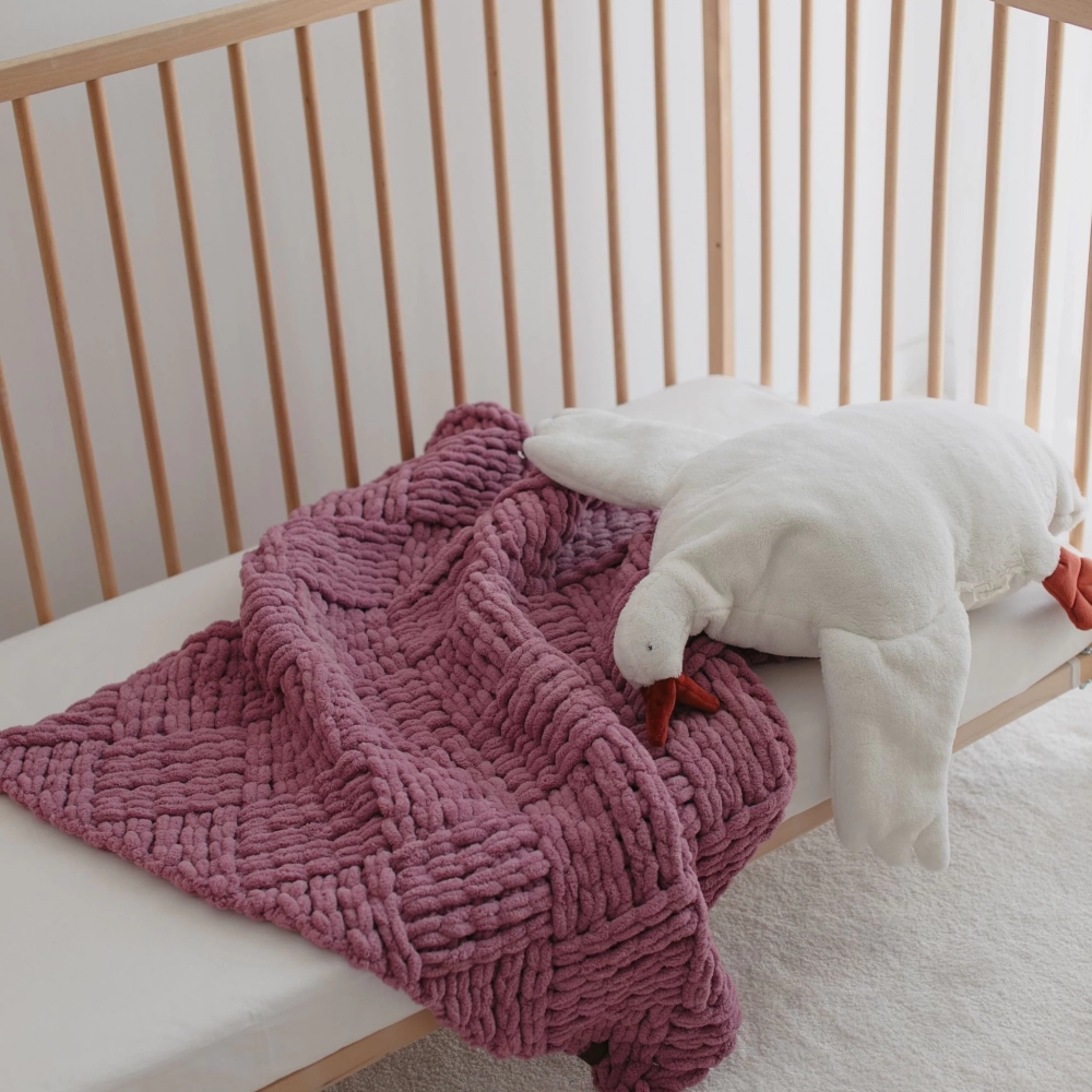 Küp Şeker Puffy Bebek Battaniyesi | Gül