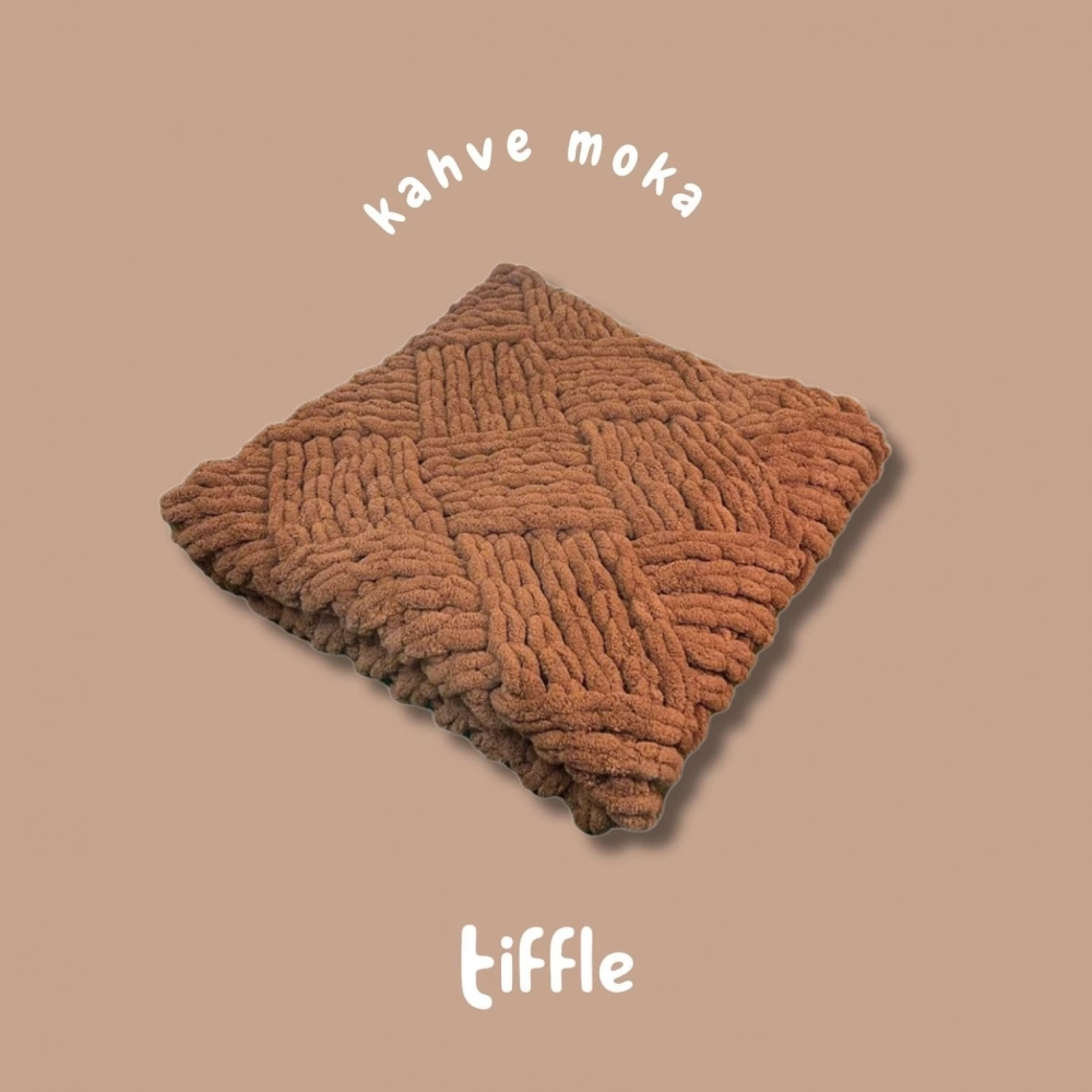 Küp Şeker Puffy Bebek Battaniyesi | Kahve Moka