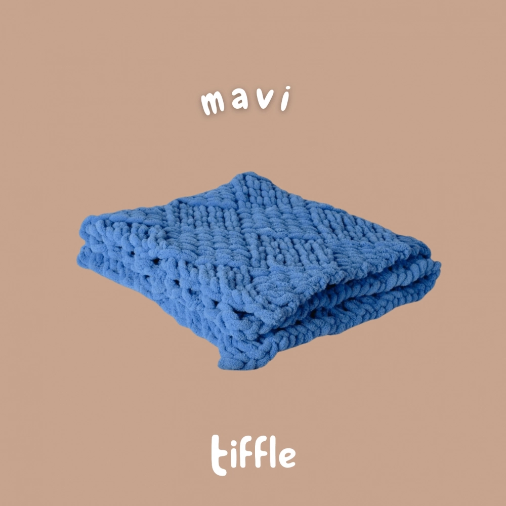 Küp Şeker Puffy Bebek Battaniyesi | Mavi