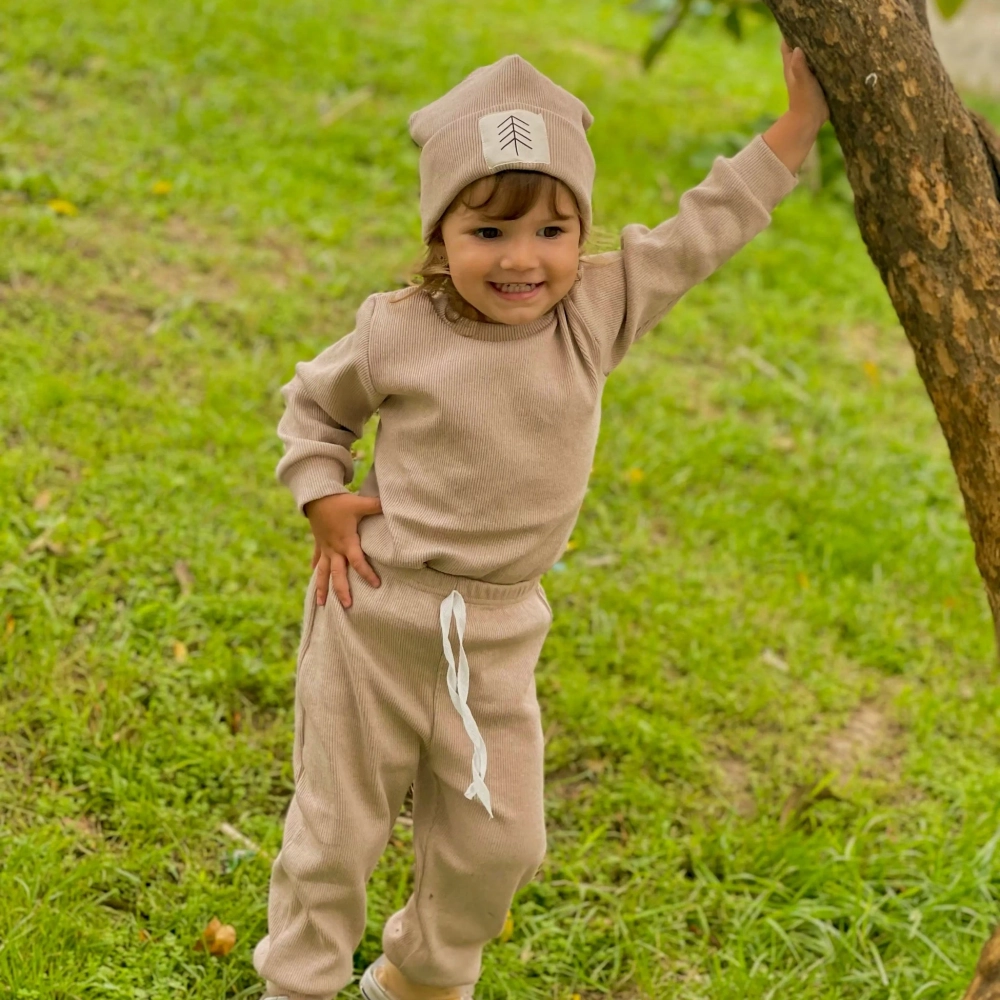 Mevsimlik Tiffle Üçlü Takım %100 Pamuk | Bej