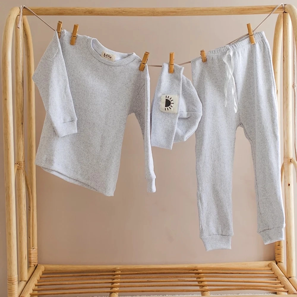 Mevsimlik Tiffle Üçlü Takım %100 Pamuk | Gri