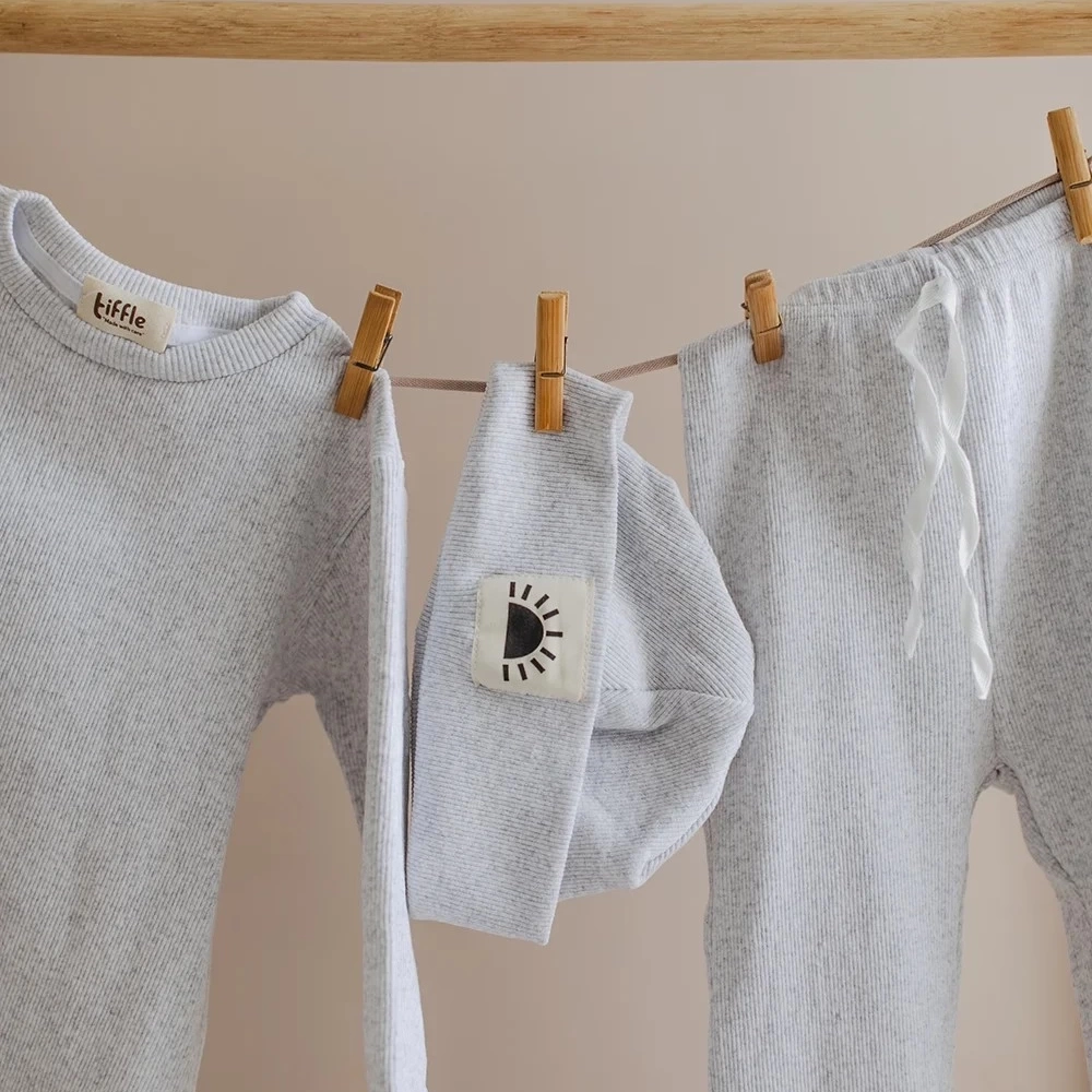 Mevsimlik Tiffle Üçlü Takım %100 Pamuk | Gri