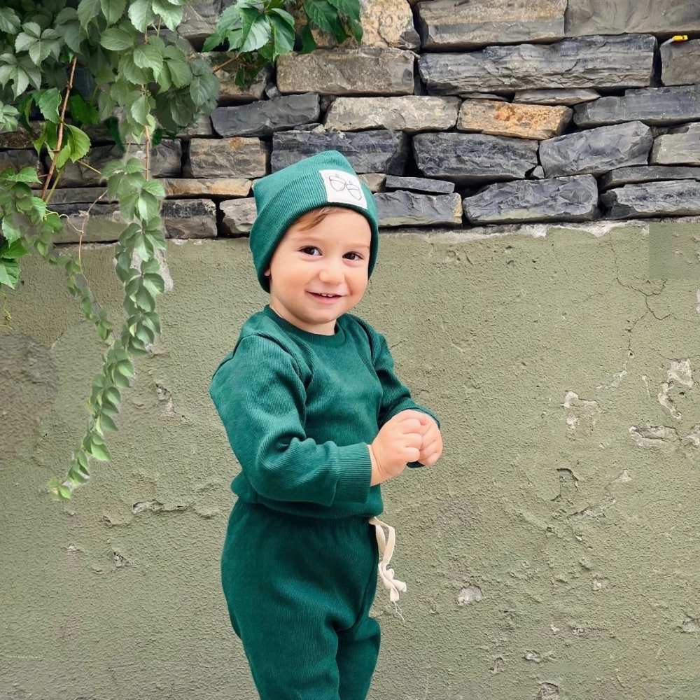 Mevsimlik Tiffle Üçlü Takım %100 Pamuk | Yeşil