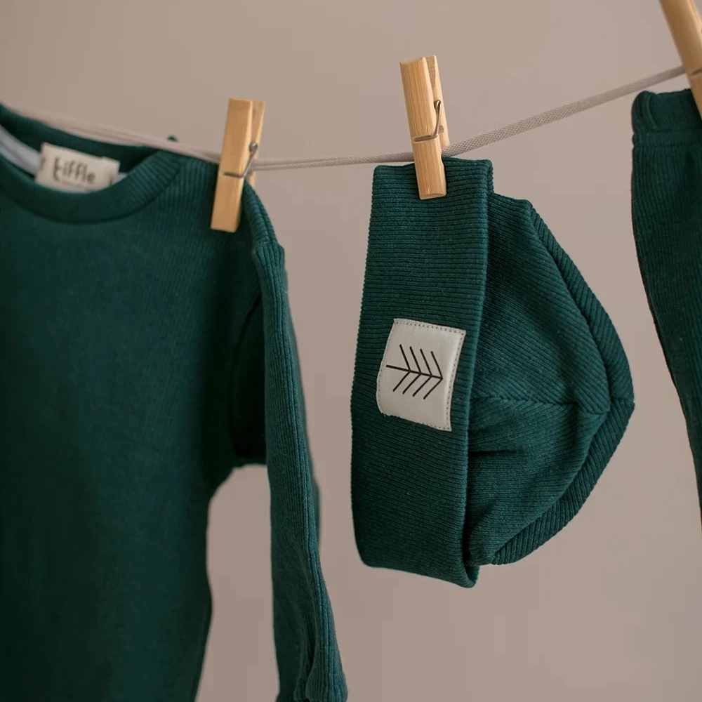 Mevsimlik Tiffle Üçlü Takım %100 Pamuk | Yeşil