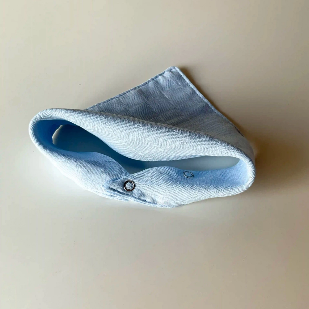 Müslin Bebek Fuları %100 Pamuk | Açık Mavi