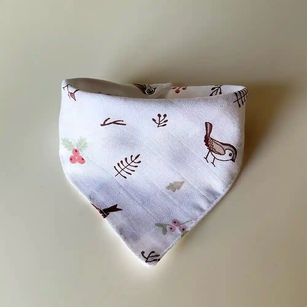 Müslin Bebek Fuları %100 Pamuk | Kuş Desenli