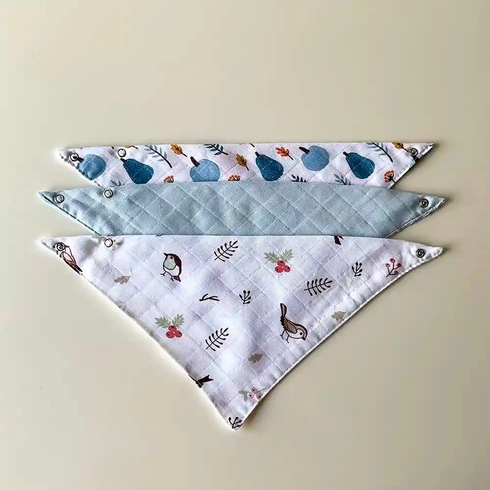 Müslin Bebek Fuları %100 Pamuk | Kuş Desenli