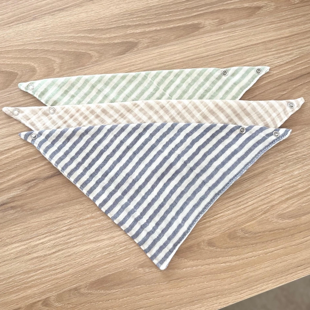 Müslin Bebek Fuları %100 Pamuk | Yeşil Çizgili