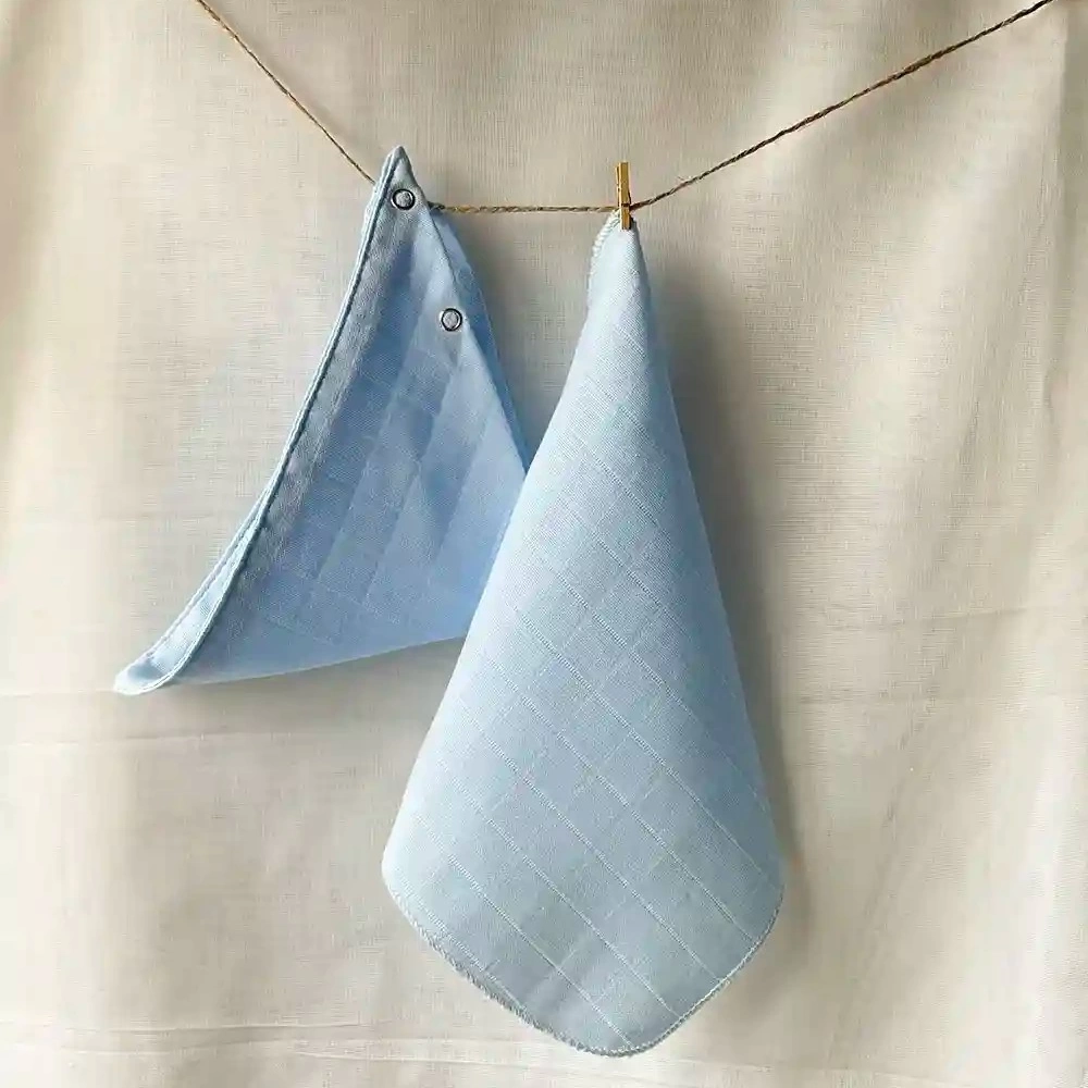 Müslin Bebek Mendili %100 Pamuk | Açık Mavi