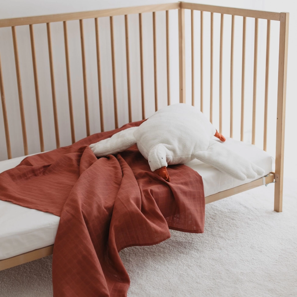 Müslin Bebek Örtüsü %100 Pamuk | Pastel Kırmızı