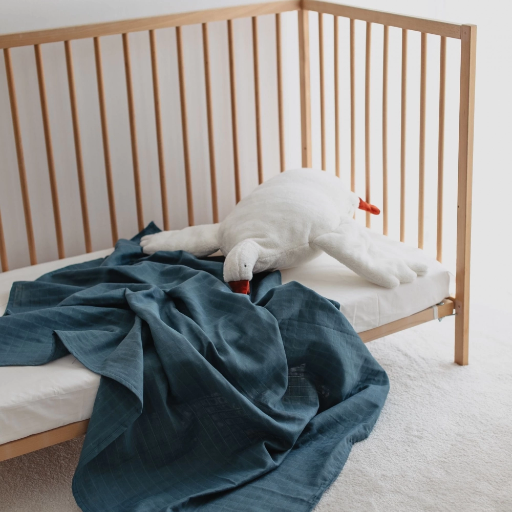 Müslin Bebek Örtüsü %100 Pamuk | Petrol Mavi
