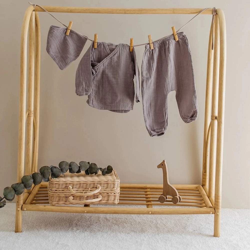 Müslin Üçlü Takım %100 Pamuk | Kahve