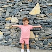 %100 Organik Pamuk Waffle Kumaş Bebek Takımı | Gots Sertifikalı | Pudra