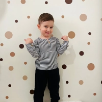 % 100 Organik Pamuklu Müslin Takım Çizgili  | Siyah