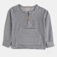 % 100 Organik Pamuklu Müslin Takım Çizgili  | Siyah