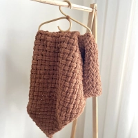 Hasır Puffy Bebek Battaniyesi | Kahve Moka