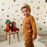 Mevsimlik Tiffle Üçlü Takım %100 Pamuk | Kahve