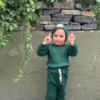 Mevsimlik Tiffle Üçlü Takım %100 Pamuk | Yeşil