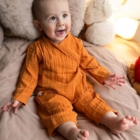 Müslin Bebek Takımı Kimono Takım %100 Organik Pamuklu | Tarçın