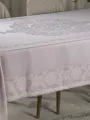 Pembe Pano Desen İşlemeli Masa Örtüsü