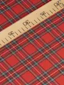 Kırmızı Çizgili Ekose Gabardin