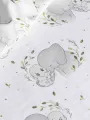 Tek Kat Gri Fil Desenli Müslin