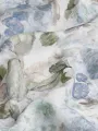 Mavi Çiçekli Batik Desen Keten