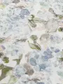 Mavi Çiçekli Batik Desen Keten