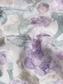 Mor Çiçekli Batik Desen Keten