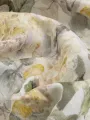 Sarı Çiçekli Batik Desen Keten