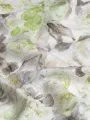 Yeşil Çiçekli Batik Desen Keten